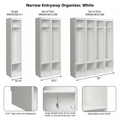 Narrow Entryway Organizer - White|Meuble étroit pour organiser l'entrée - blanc