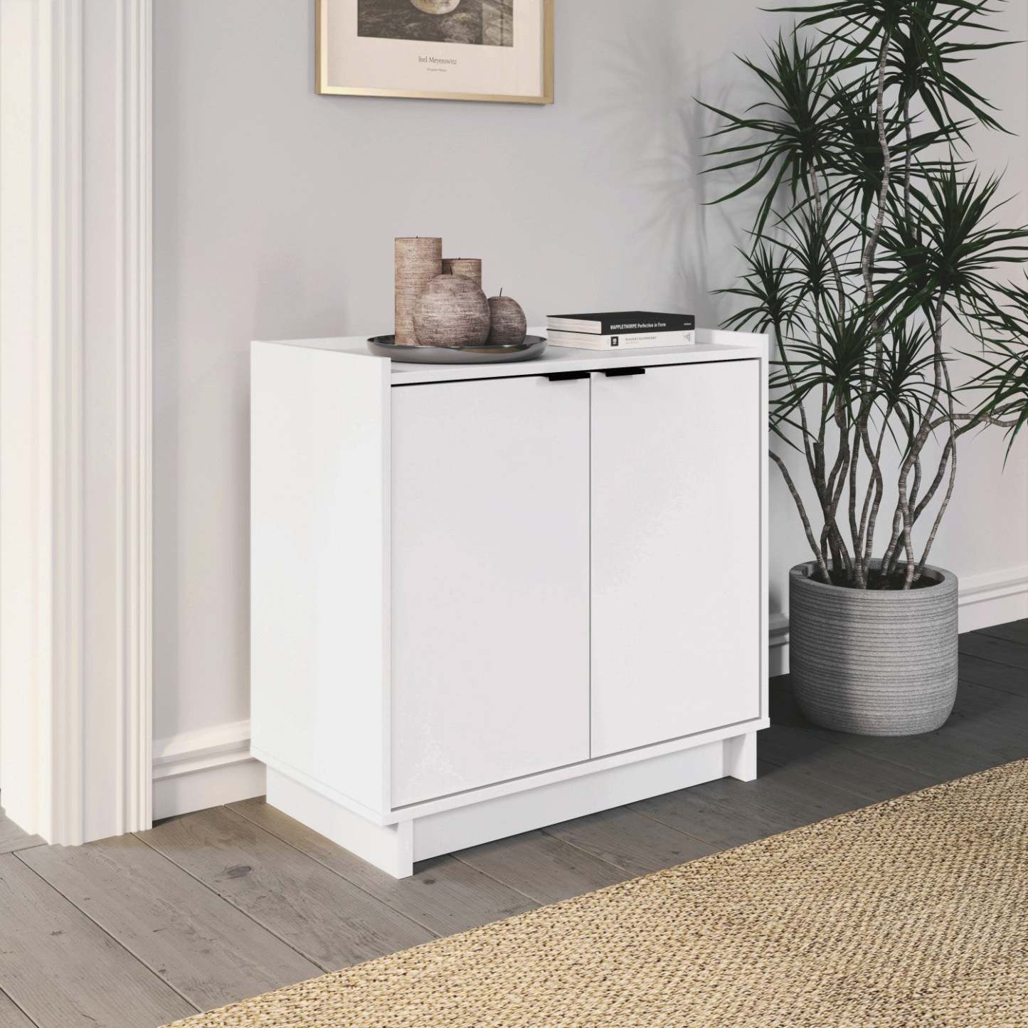 Buffet console Prepac Simply Modern 2 portes - Blanc|Console Simply Modern de Prepac à 2 portes - blanche