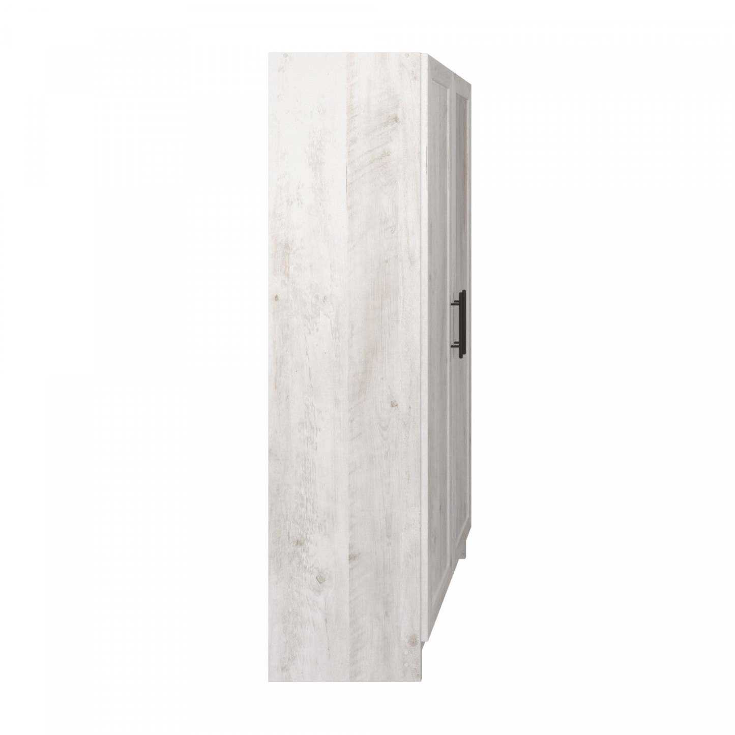 Armoire de rangement Elite Accent avec portes à panneaux et 3 tablettes - Blanc rustique |Armoire d'appoint de rangement Elite avec portes à panneaux et 3 tablettes - blanc rustique