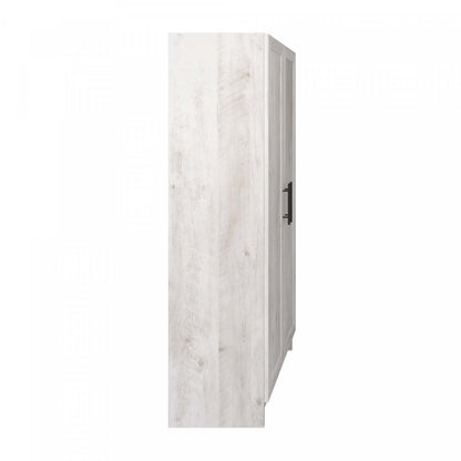 Armoire de rangement Elite Accent avec portes à panneaux et 3 tablettes - Blanc rustique |Armoire d'appoint de rangement Elite avec portes à panneaux et 3 tablettes - blanc rustique