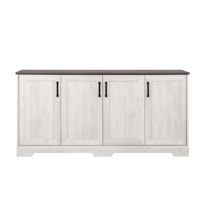 Prepac Rustic Ridge 4-Door Console Buffet - Washed White|Console Rustic Ridge de Prepac à 4 portes - blanc délavé