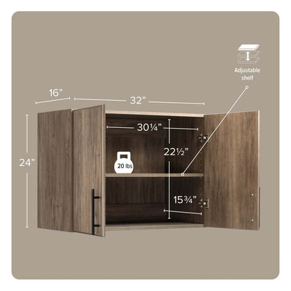 Armoire murale empilable Elite 32 - Drifted Grey|Armoire murale superposable Elite de 32 po - gris délavé