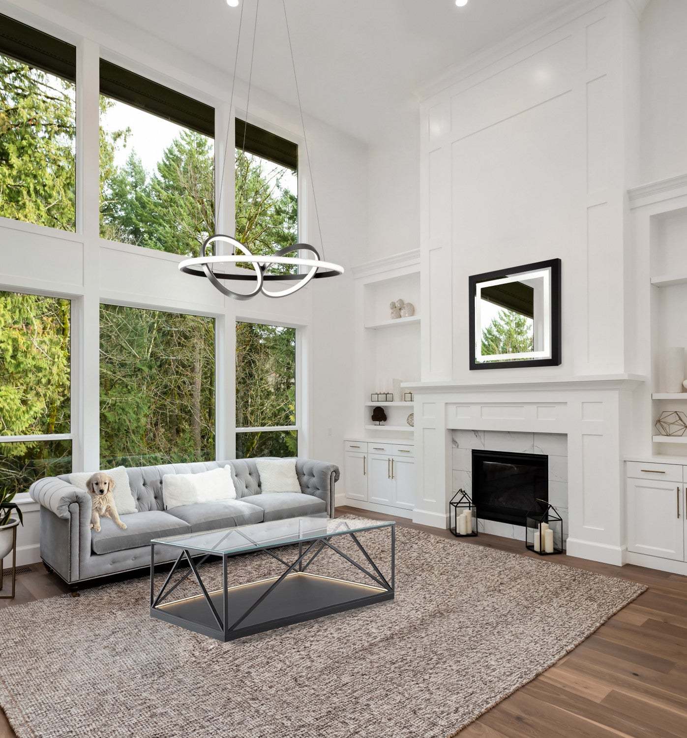 Gemini 32 W LED Black Nickel Flush Mount | Plafonnier affleuré Gemini en nickel noir à DEL de 32 W | D06HHMGV