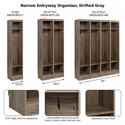 Narrow Entryway Organizer - Drifted Grey|Meuble étroit pour organiser l'entrée - gris délavé