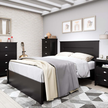 Yaletown 2-Drawer Tall Nightstand - Black|Table de nuit haute Yaletown à 2 tiroirs - noire