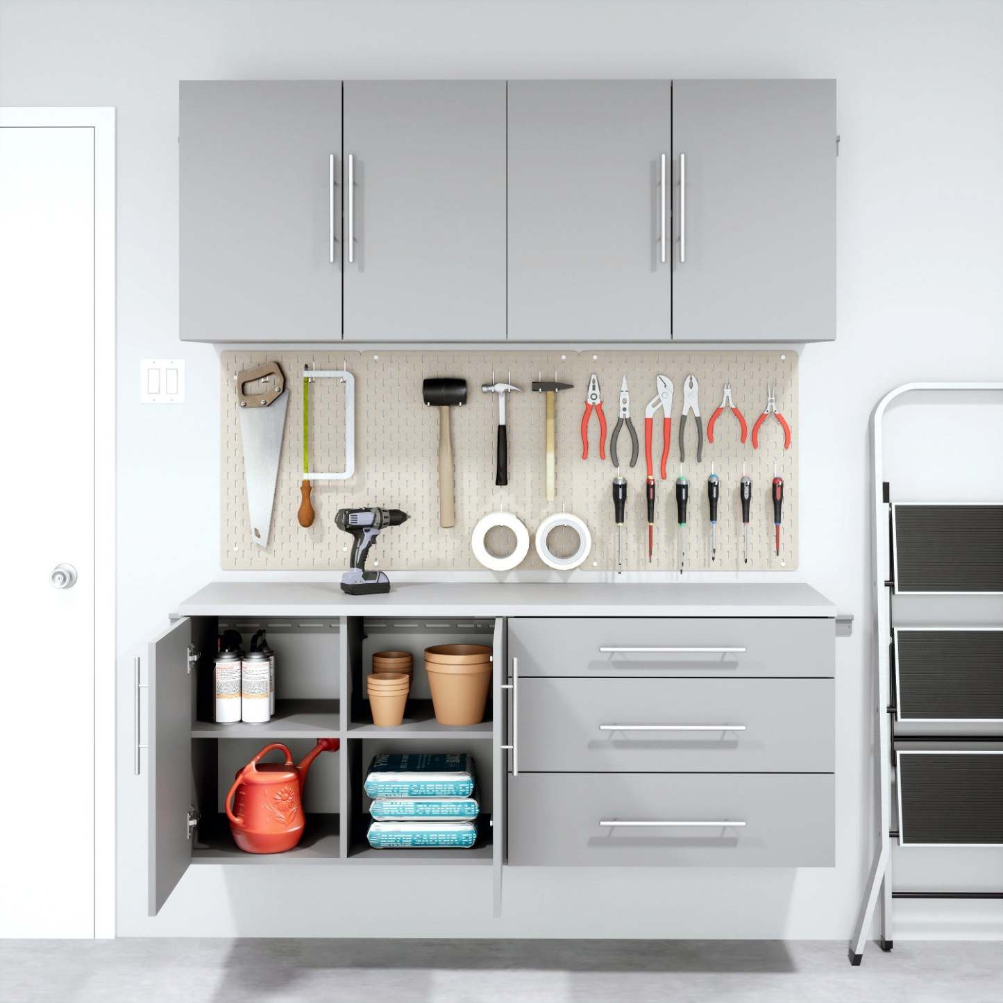 Hangups 3-Drawer Base Storage Cabinet - Light Grey|Armoire de plancher HangUps à 3 tiroirs avec rangement - gris clair