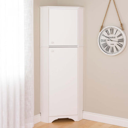 Elite Tall 2-Door Corner Storage Cabinet - Blanc|Armoire de rangement haute en coin Elite à 2 portes - blanche