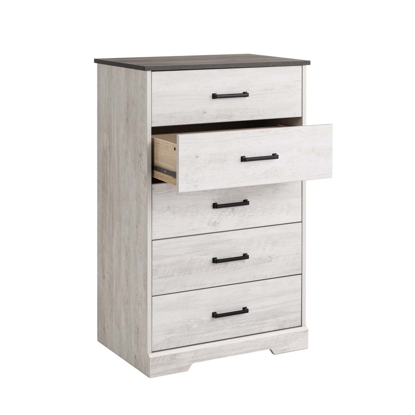 Prepac Rustic Ridge 27.5 5-Drawer Chest - Washed White|Commode verticale Rustic Ridge de Prepac de 27,5 po à 5 tiroirs - blanc délavé