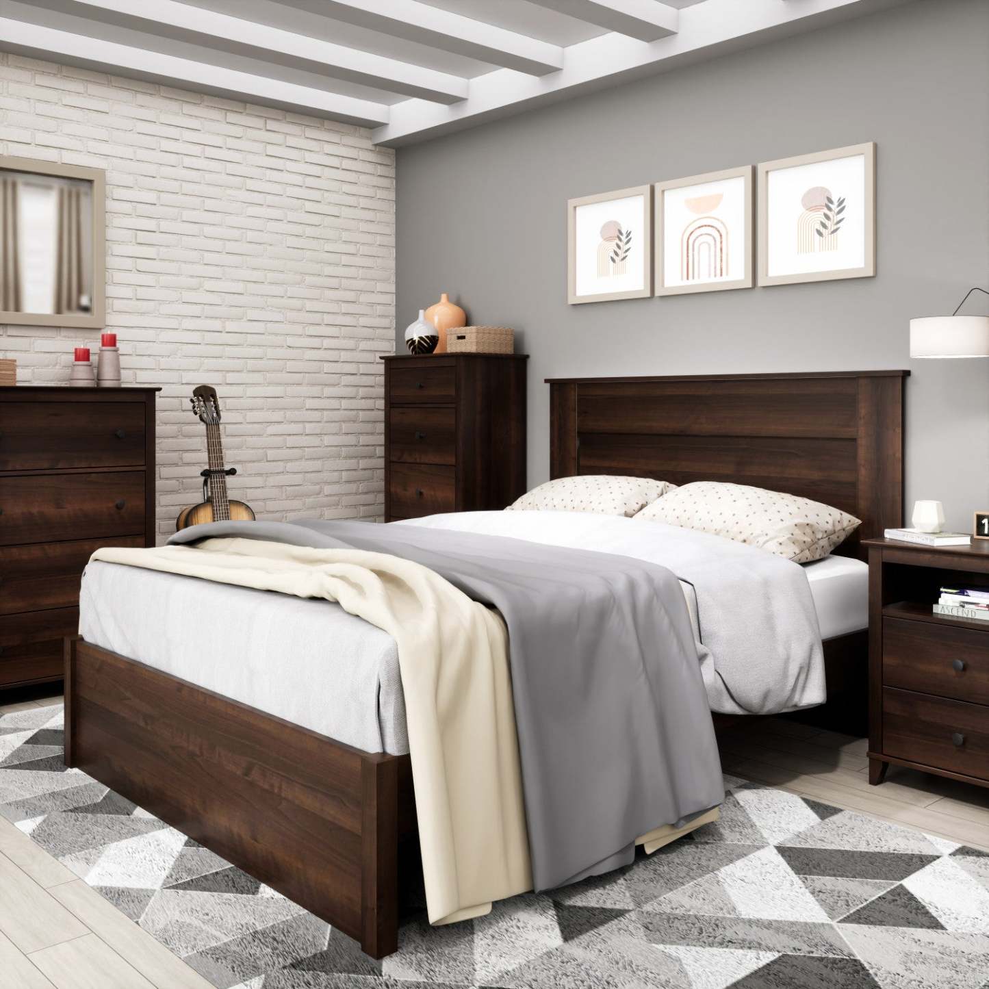 Yaletown 2-Drawer Tall Nightstand - Espresso|Table de nuit haute Yaletown à 2 tiroirs - espresso