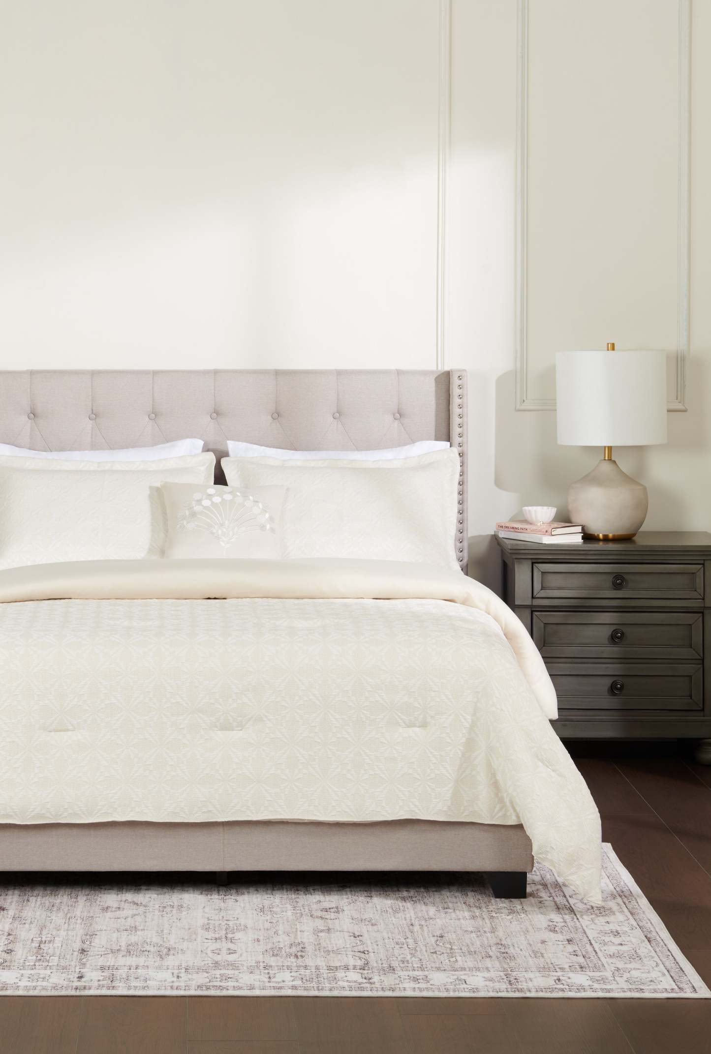 Ensemble d'édredon Argentine 4 pièces pour lit double/grand lit - Blanc | Ensemble d'édredon Argentine 4 pièces pour lit double ou grand lit - blanc