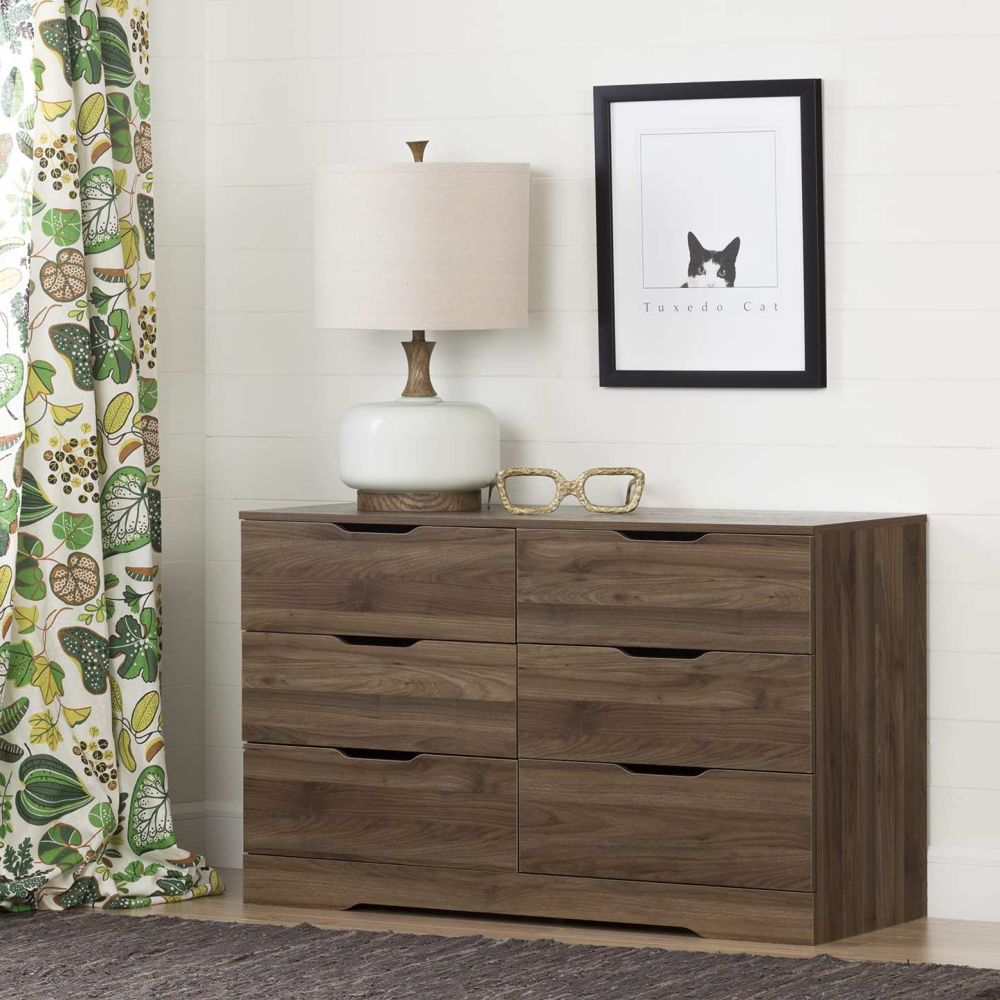 Commode à 6 tiroirs Holland - Noyer naturel | Holland Bureau 6 Tiroirs - Noyer naturel | D83GMQRW