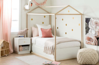 Lit simple Sweedi Twin House - Bois naturel | D83GM449