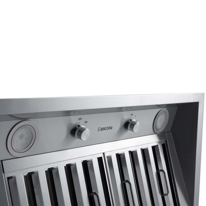 Hotte de cuisine à conduit Ancona Pro 34 encastrable en acier inoxydable - AN-1330 | Insertion de hotte de cuisinière à conduit Ancona Pro de 34 po en acier inoxydable - AN-1330 | D77GJAN9