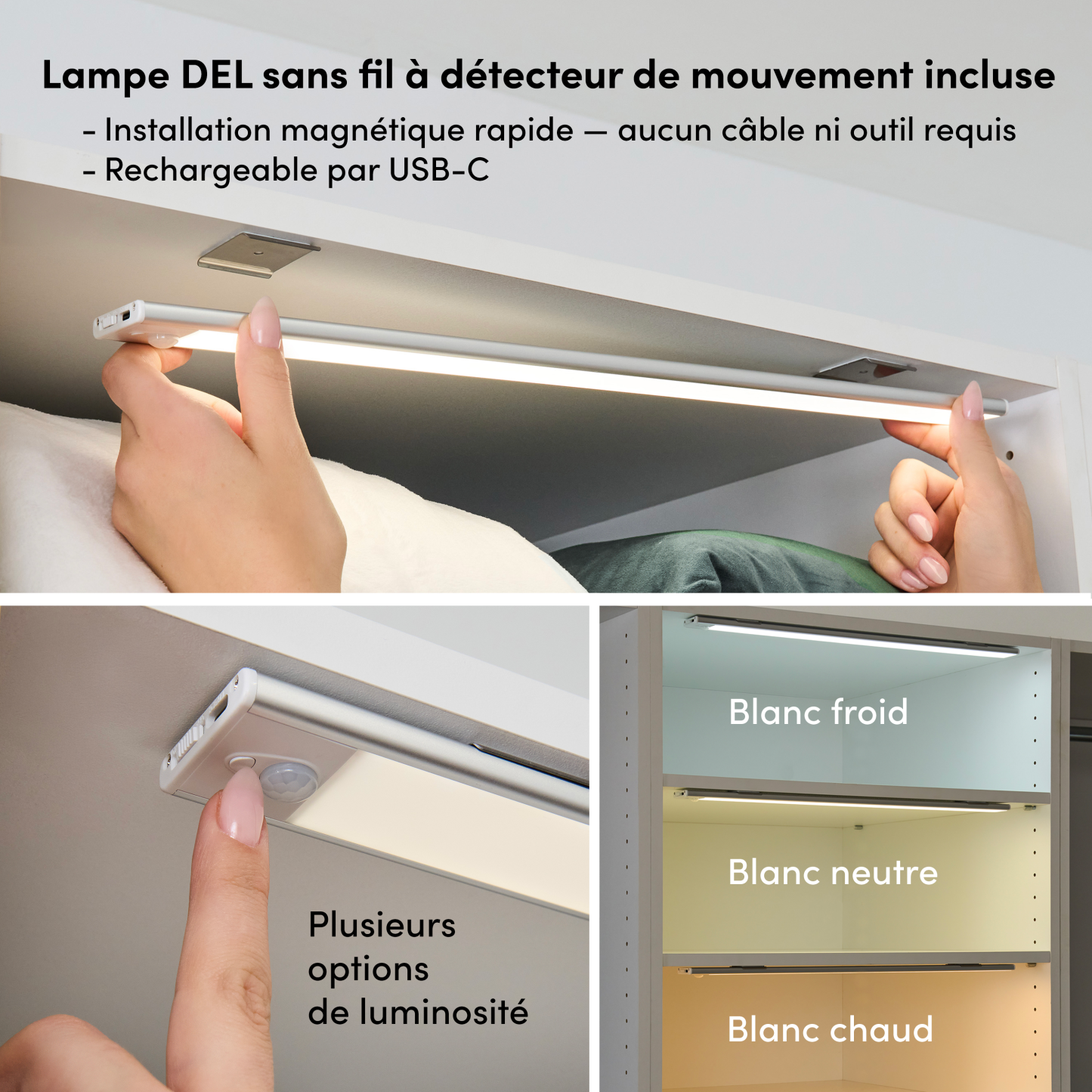 Système de garde-robe et pièce-penderie modulaire Florence de Bestar de 85 po avec éclairage à DEL et rangement - blanc