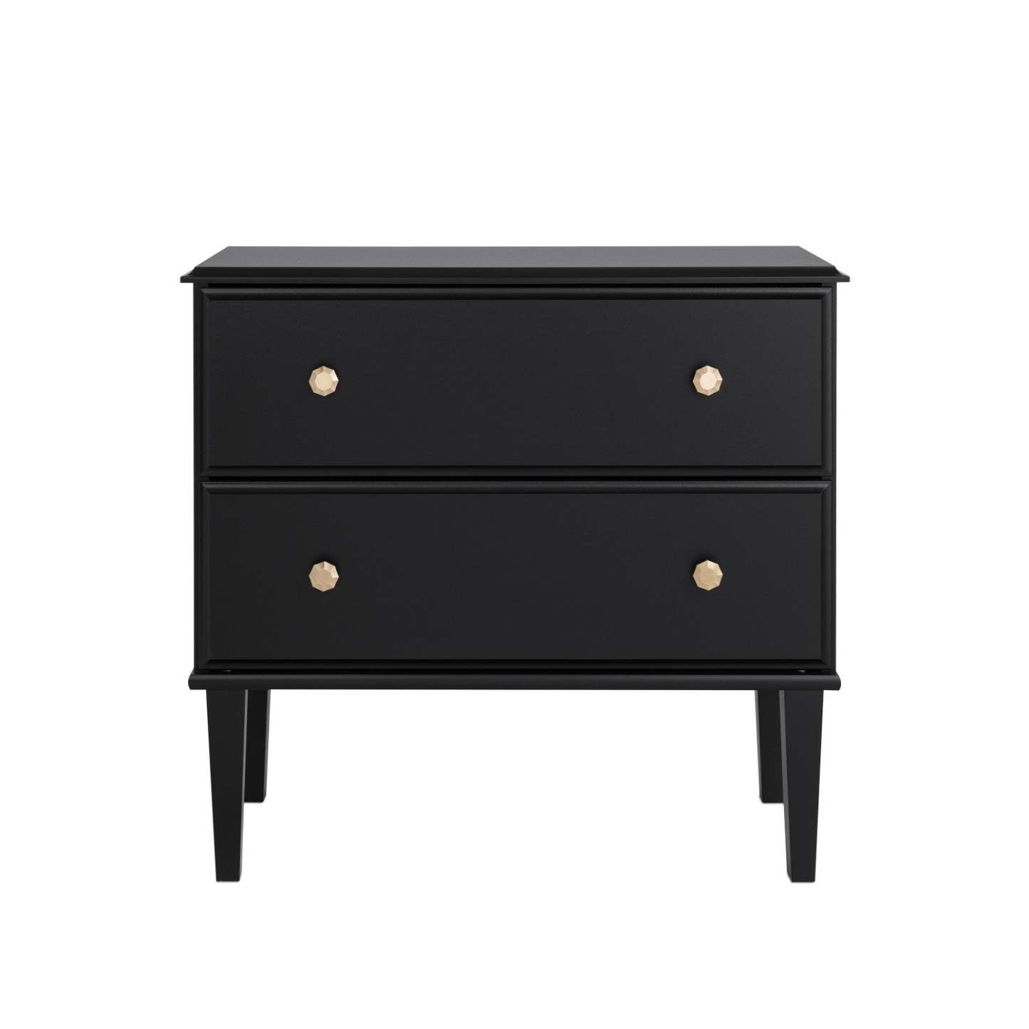 Prepac Lux 2-Drawer Nightstand - Black|Table de nuit Lux de Prepac à 2 tiroirs - noire