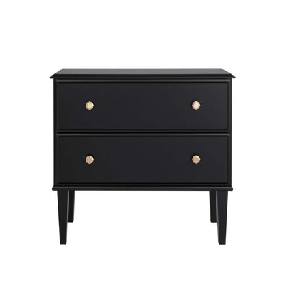 Prepac Lux 2-Drawer Nightstand - Black|Table de nuit Lux de Prepac à 2 tiroirs - noire