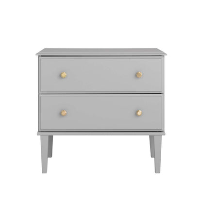 Prepac Lux 2-Drawer Nightstand - Grey|Table de nuit Lux de Prepac à 2 tiroirs - grise