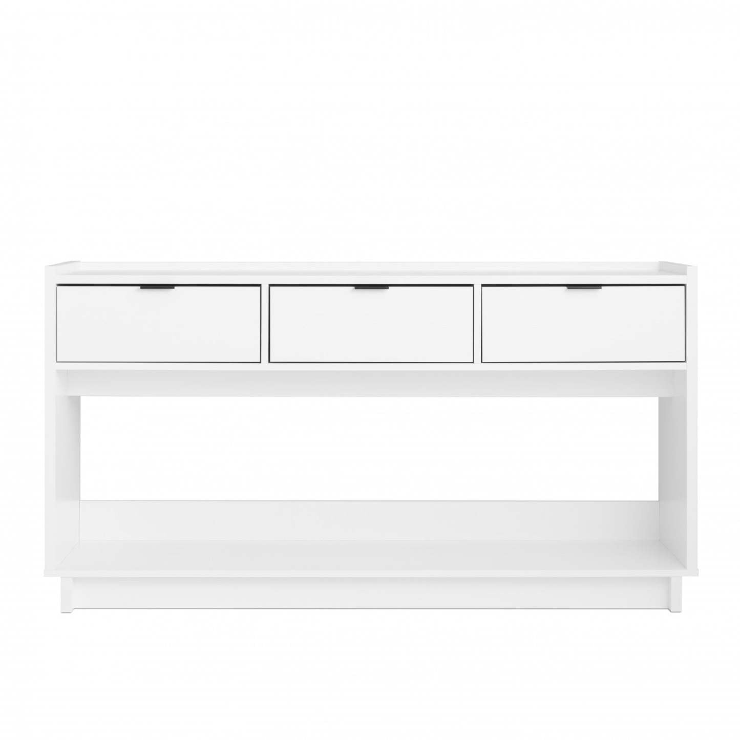 Prepac Simply Modern Buffet Console avec 3 tiroirs - Noir|Console Simply Modern de Prepac à 3 tiroirs - noire