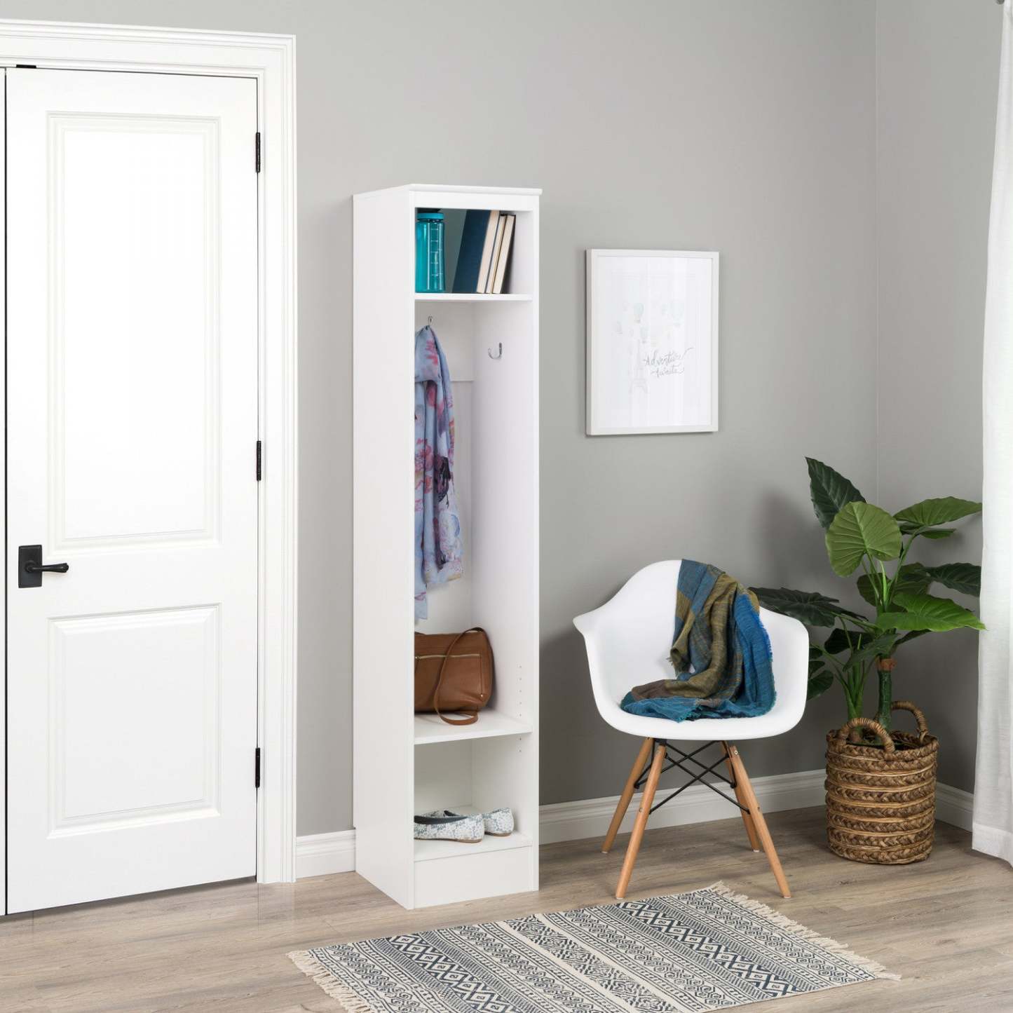 Narrow Entryway Organizer - White|Meuble étroit pour organiser l'entrée - blanc