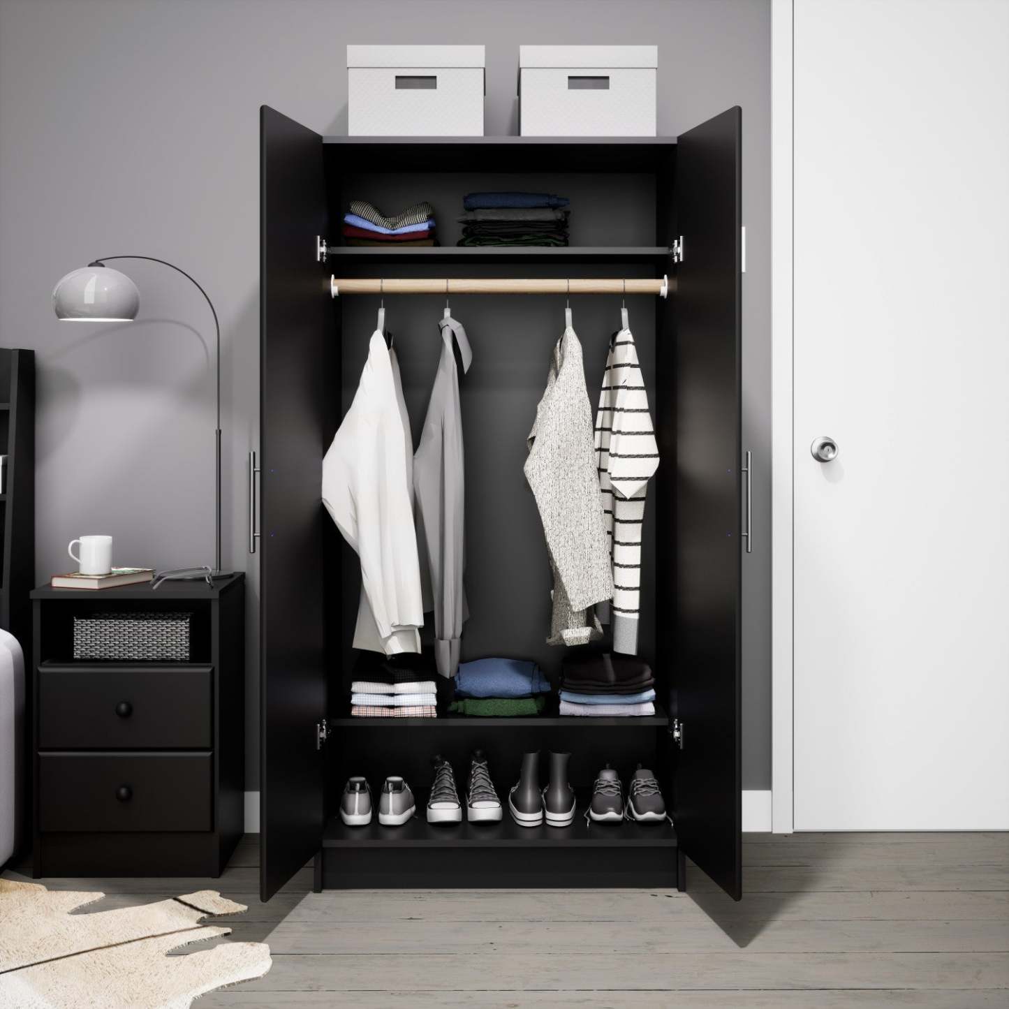 Armoire-penderie Elite 32 - Noir|Armoire-penderie Elite de 32 po - noire