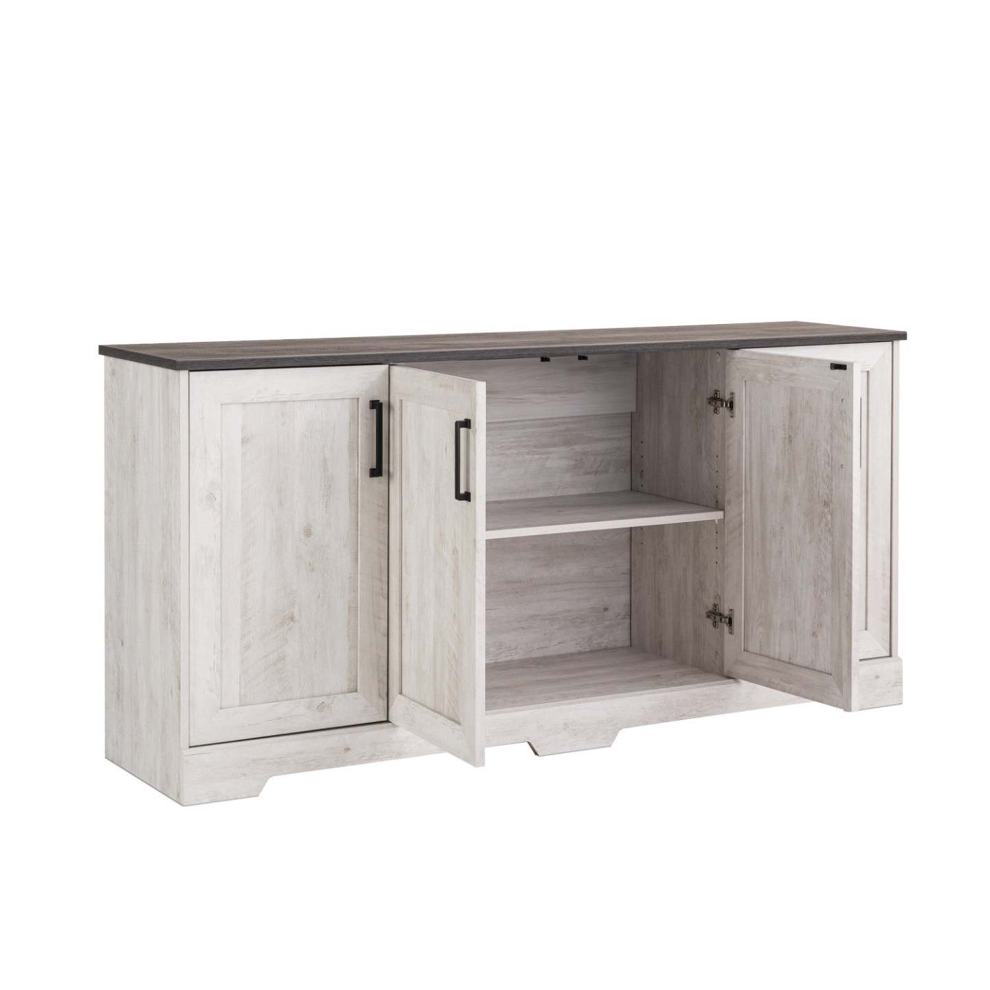 Prepac Rustic Ridge 4-Door Console Buffet - Washed White|Console Rustic Ridge de Prepac à 4 portes - blanc délavé
