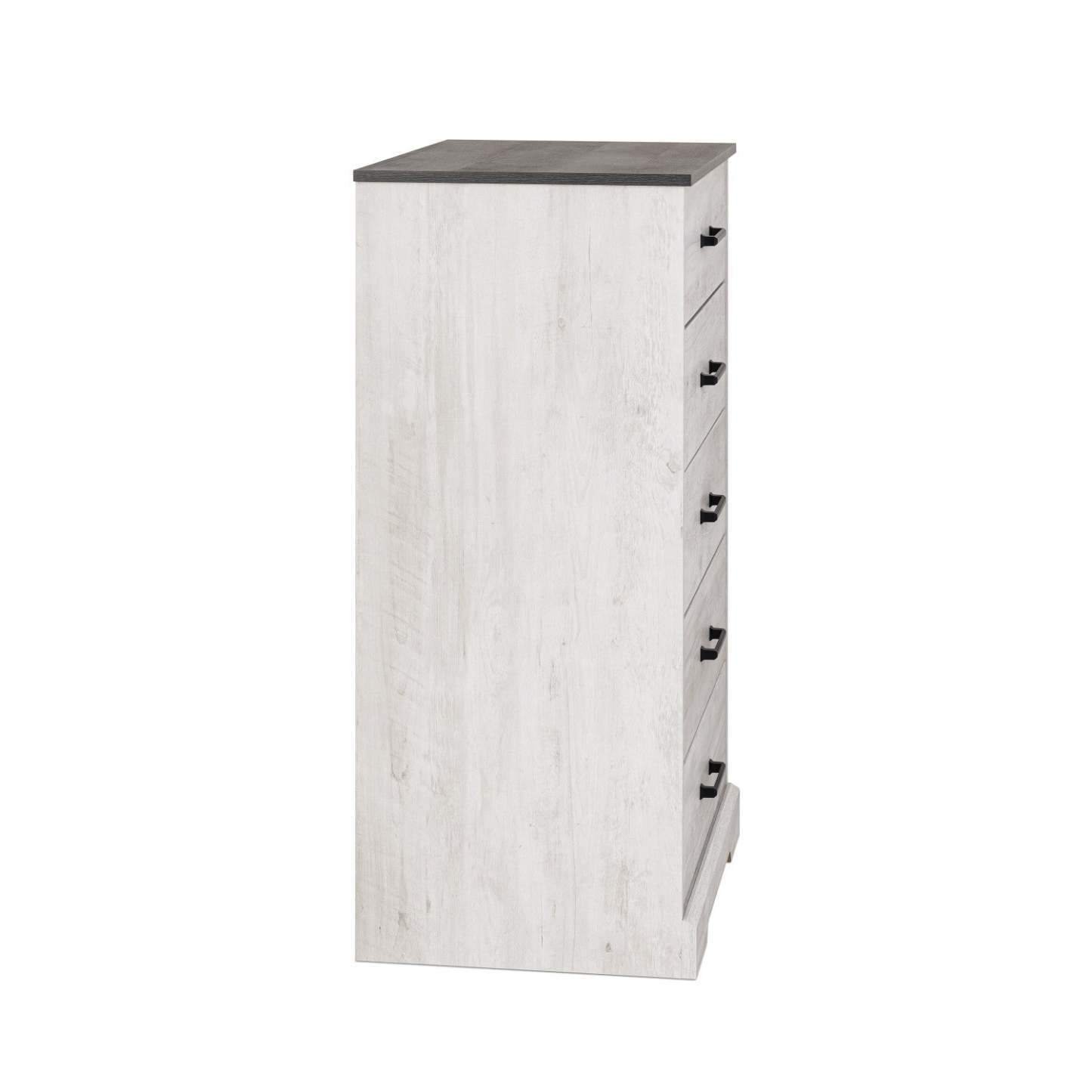 Prepac Rustic Ridge 27.5 5-Drawer Chest - Washed White|Commode verticale Rustic Ridge de Prepac de 27,5 po à 5 tiroirs - blanc délavé