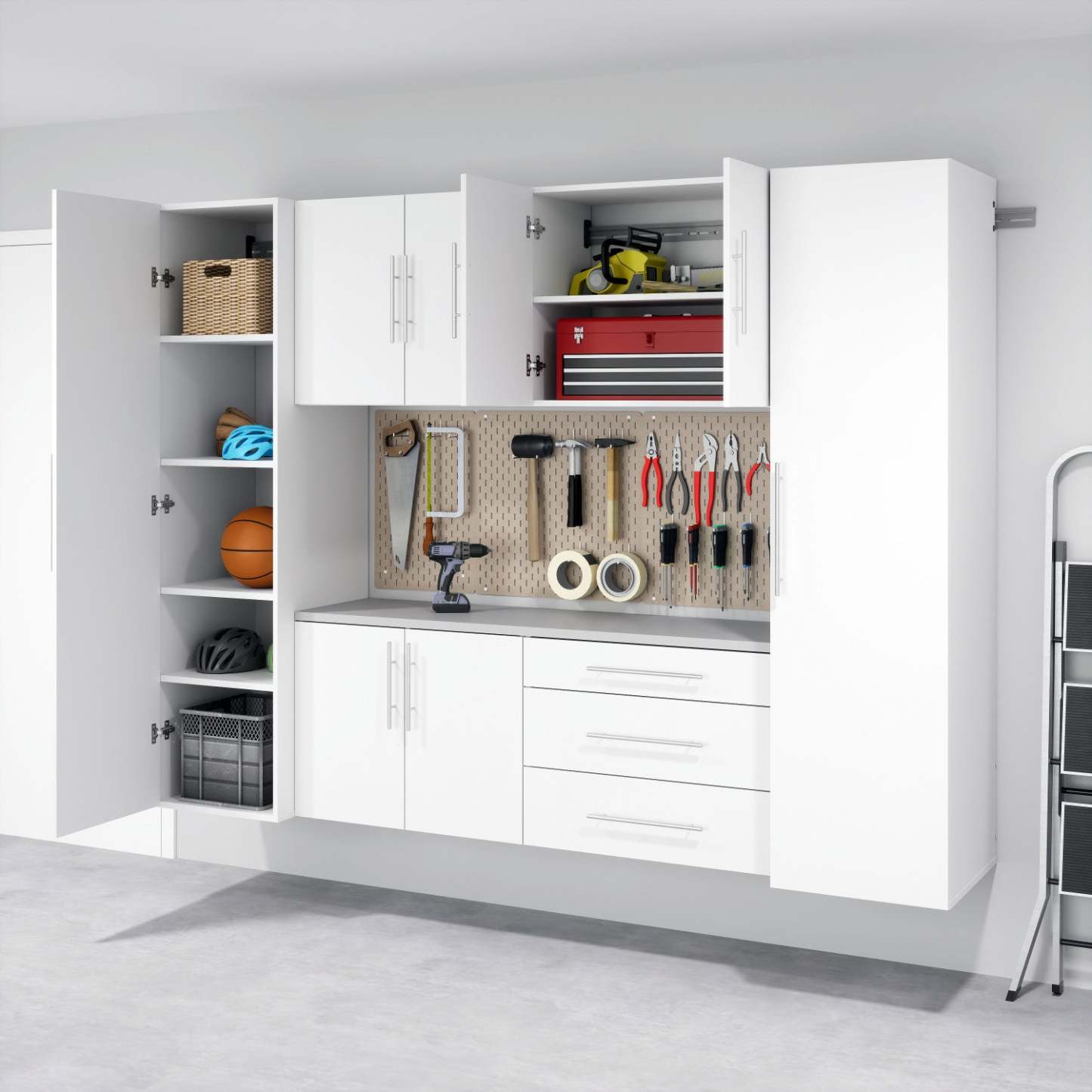 Hangups 3-Drawer Base Storage Cabinet - Blanc|Armoire de plancher HangUps à 3 tiroirs avec rangement - blanc