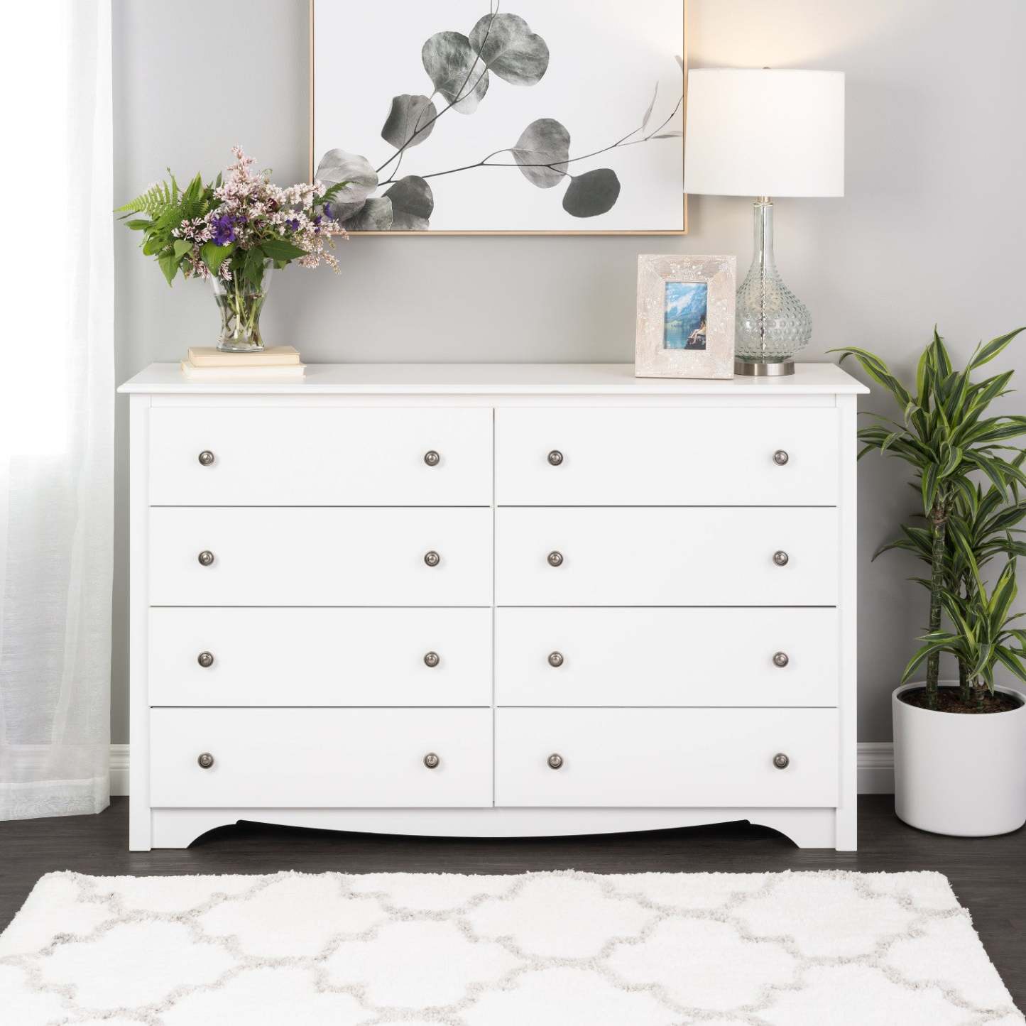 Commode Monterey 8 tiroirs - Blanc|Commode Monterey à 8 tiroirs - blanche