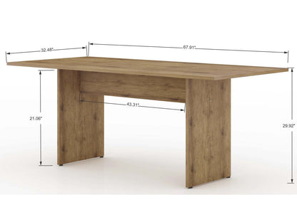 Manhattan Comfort Nomad 67.91 Rustic Country Dining Table - Natural|Table champêtre rustique Nomad de Manhattan Comfort de 67,91 po pour la salle à manger - naturelle