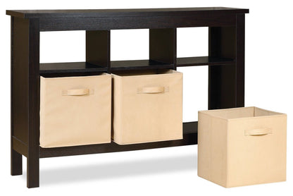 Kimberly 48 Hall Table avec 3 paniers - Espresso|Table d'entrée Kimberly de 48 po avec 3 paniers - expresso