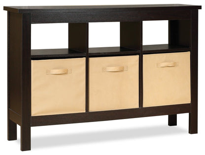 Kimberly 48 Hall Table avec 3 paniers - Espresso|Table d'entrée Kimberly de 48 po avec 3 paniers - expresso