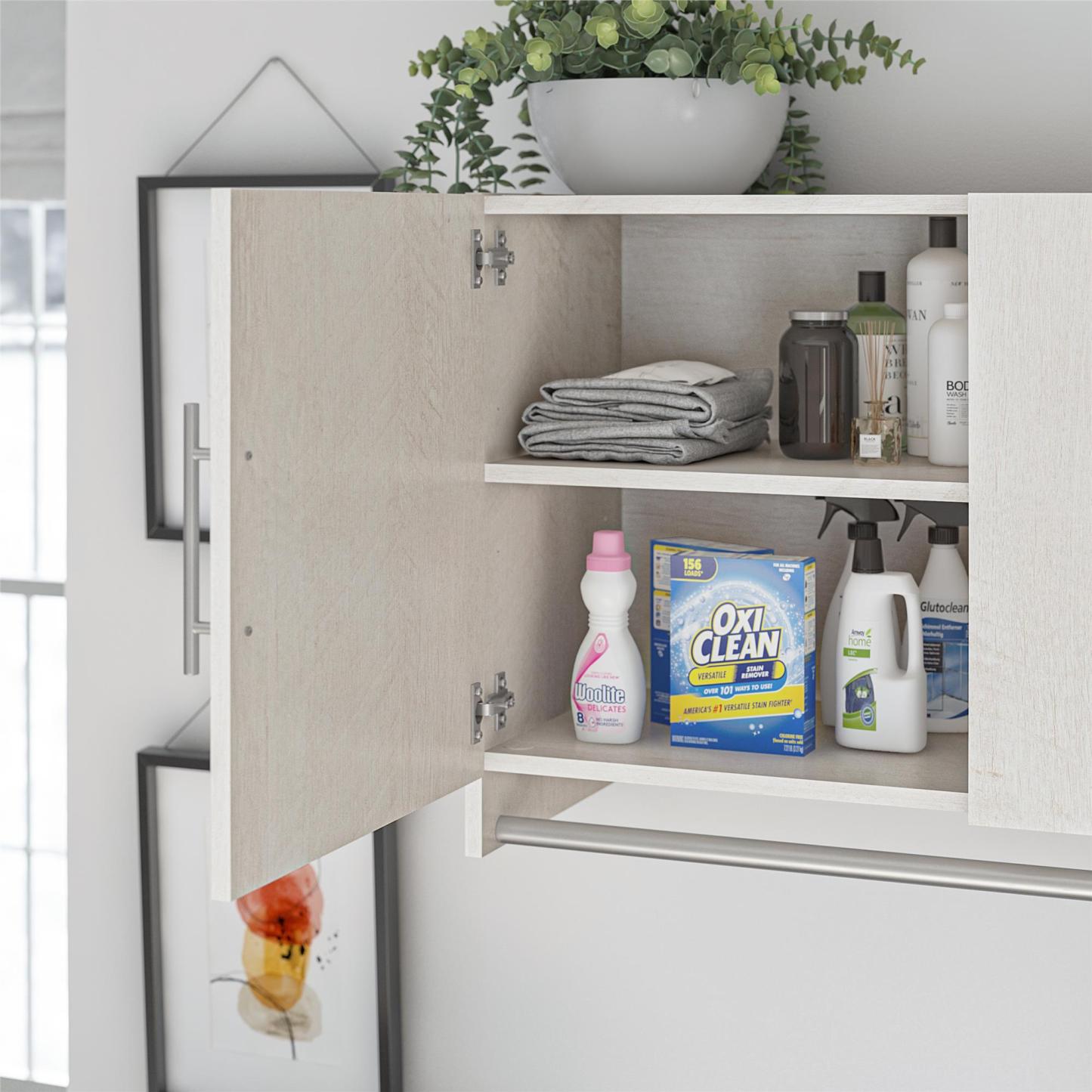 Ameriwood Home Armoire murale 3 portes Camberly avec tringle de suspension - Chêne ivoire|Armoire murale Camberly d'Ameriwood Home à 3 portes avec tringle - chêne ivoire