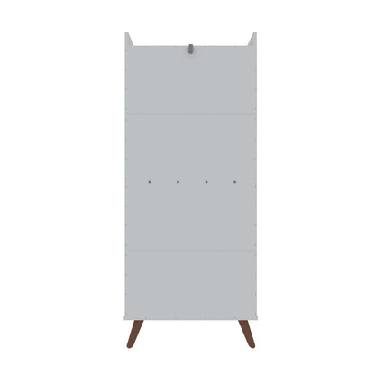 Manhattan Comfort Hampton 4-Tier Bookcase with Solid Wood Legs - White|Bibliothèque Hampton de Manhattan Comfort à 4 étages avec pattes en bois massif - blanche