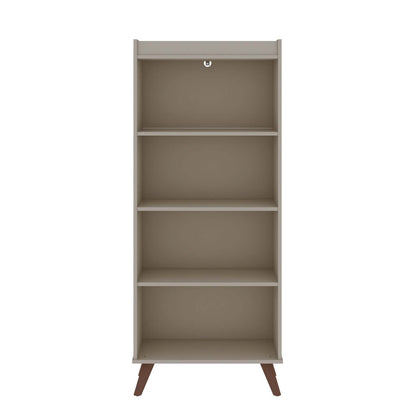 Manhattan Comfort Hampton 4-Tier Bookcase with Solid Wood Legs - Off White|Bibliothèque Hampton de Manhattan Comfort à 4 étages avec pattes en bois massif - blanc cassé