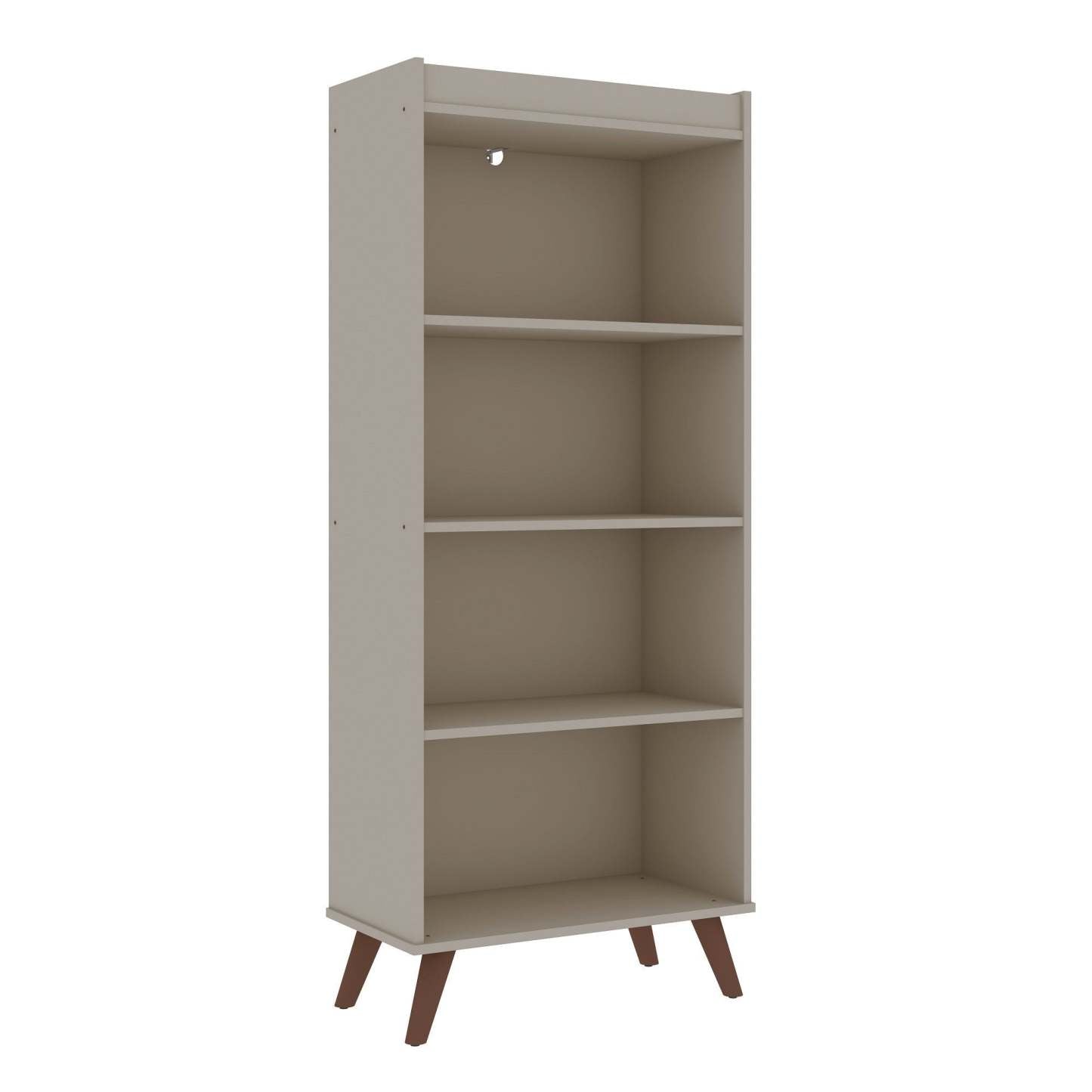 Manhattan Comfort Hampton 4-Tier Bookcase with Solid Wood Legs - Off White|Bibliothèque Hampton de Manhattan Comfort à 4 étages avec pattes en bois massif - blanc cassé