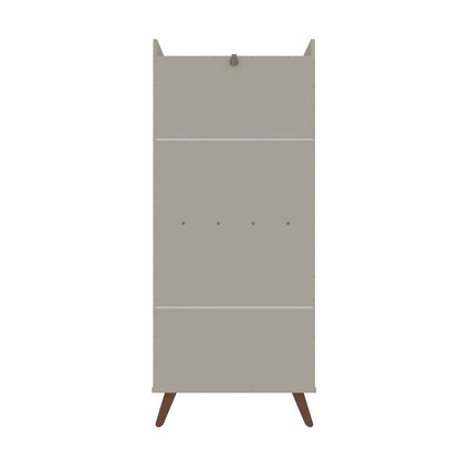 Manhattan Comfort Hampton 4-Tier Bookcase with Solid Wood Legs - Off White|Bibliothèque Hampton de Manhattan Comfort à 4 étages avec pattes en bois massif - blanc cassé