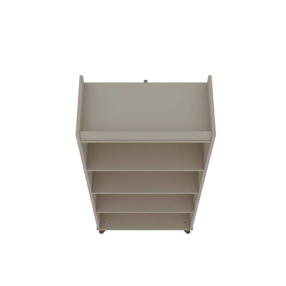 Manhattan Comfort Hampton 4-Tier Bookcase with Solid Wood Legs - Off White|Bibliothèque Hampton de Manhattan Comfort à 4 étages avec pattes en bois massif - blanc cassé