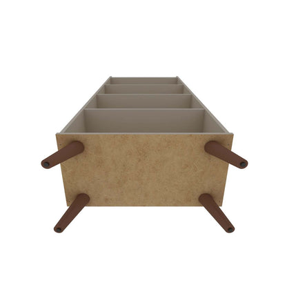 Manhattan Comfort Hampton 4-Tier Bookcase with Solid Wood Legs - Off White|Bibliothèque Hampton de Manhattan Comfort à 4 étages avec pattes en bois massif - blanc cassé