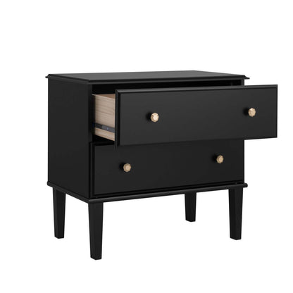 Prepac Lux 2-Drawer Nightstand - Black|Table de nuit Lux de Prepac à 2 tiroirs - noire