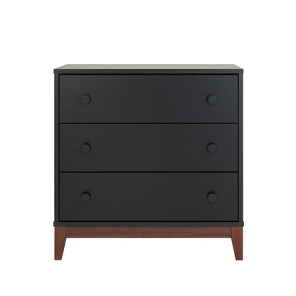 Prepac Nordik 3-Drawer Nightstand - Black and Cherry|Table de nuit Nordik de Prepac à 3 tiroirs - noire et cerisier