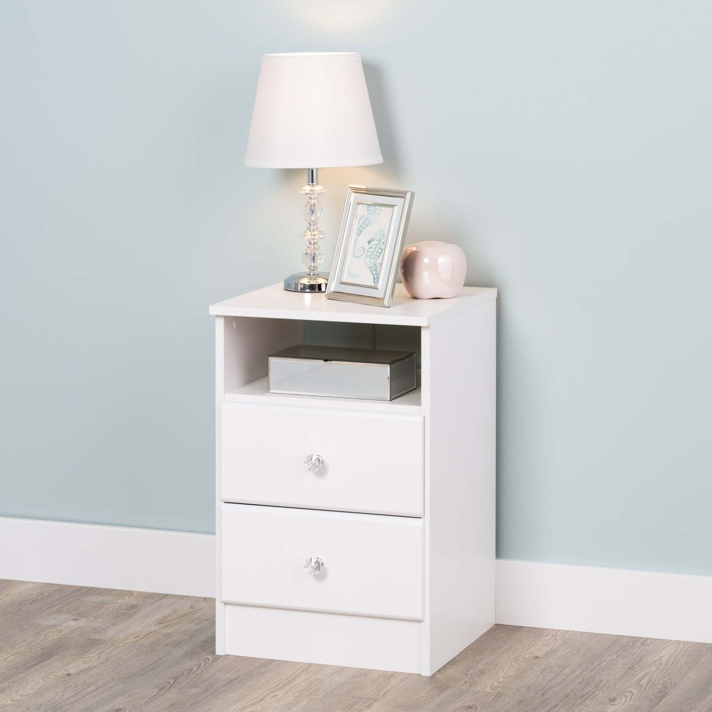 Astrid Kids 2-Drawer Nightstand - Blanc|Table de nuit Astrid à 2 tiroirs pour enfants - blanche