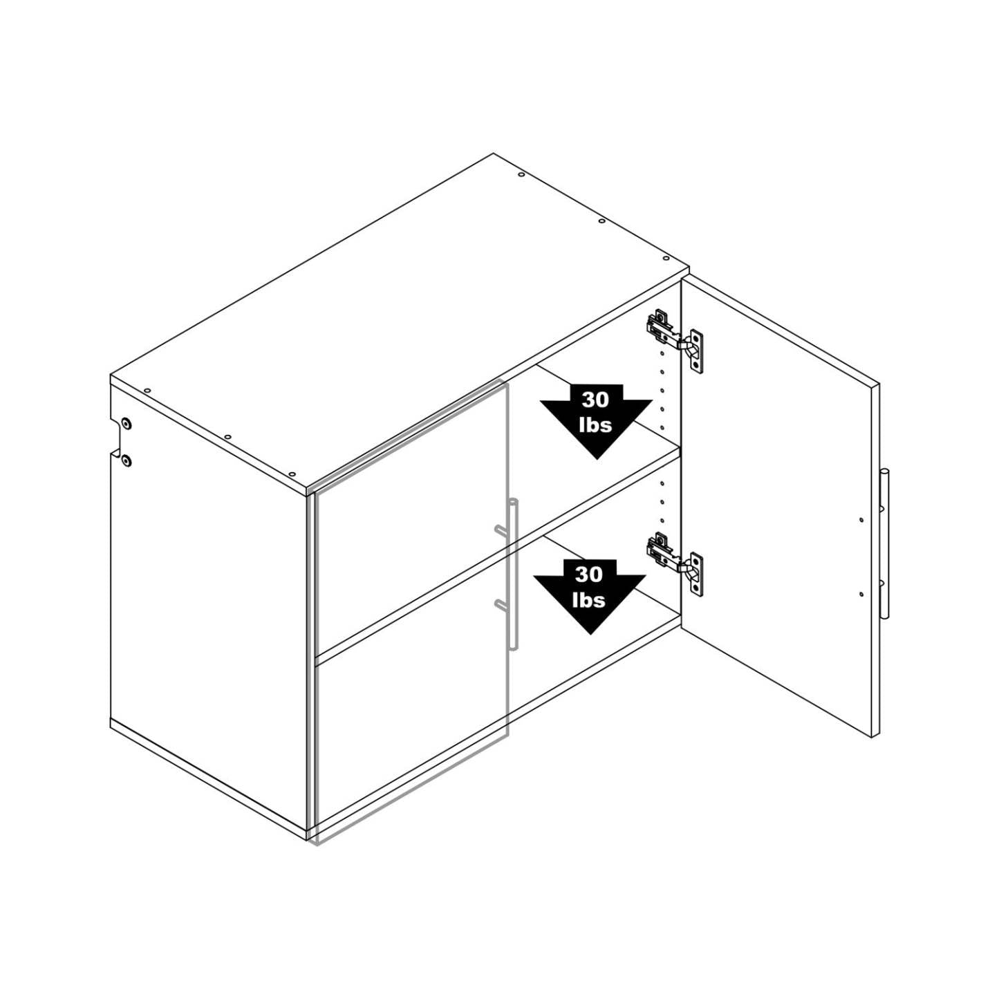 Hangups 30 Upper Storage Cabinet - Noir|Armoire supérieure de rangement HangUps de 30 po - noire