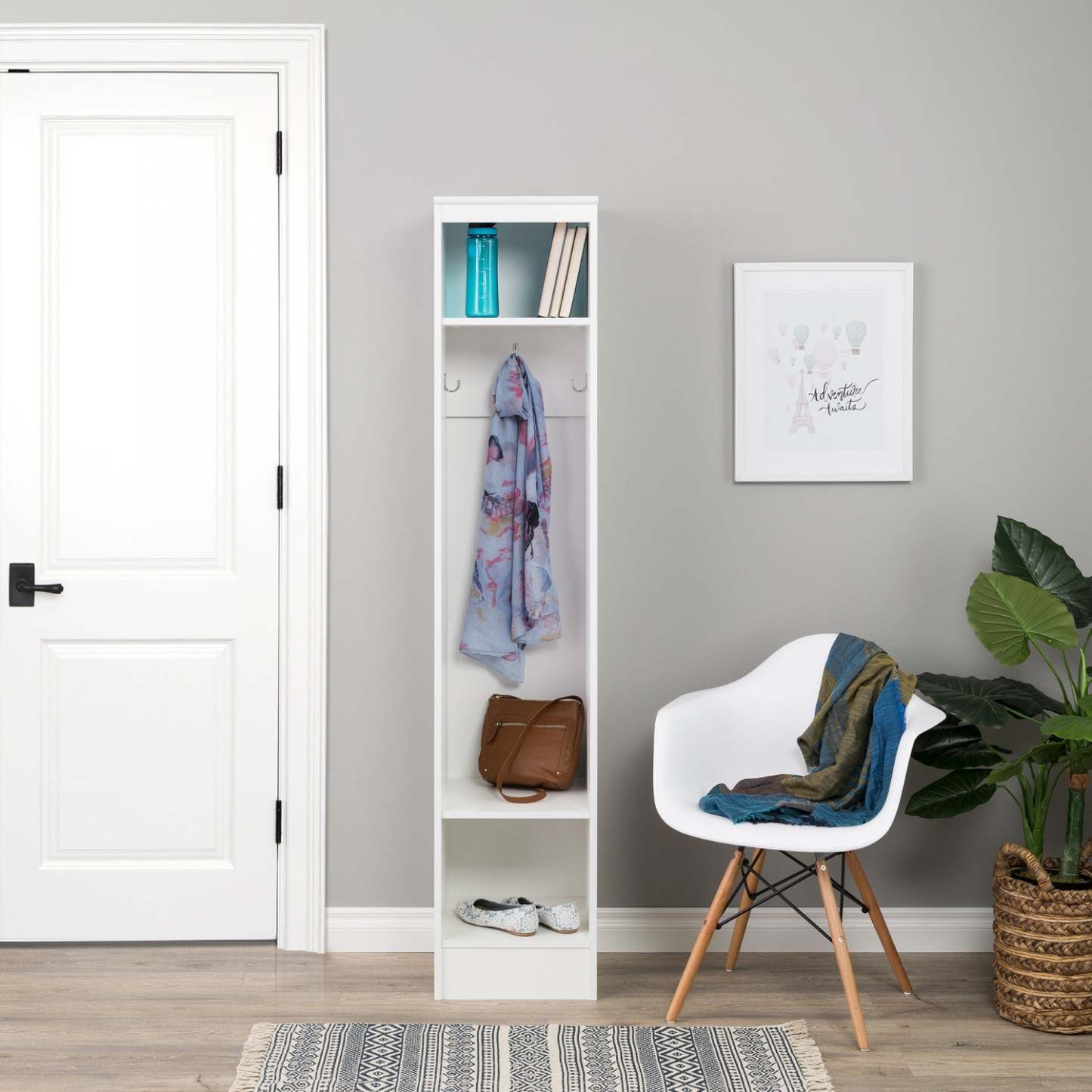 Narrow Entryway Organizer - White|Meuble étroit pour organiser l'entrée - blanc