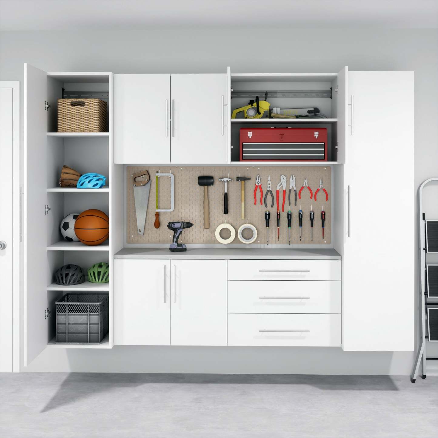 Hangups 3-Drawer Base Storage Cabinet - Blanc|Armoire de plancher HangUps à 3 tiroirs avec rangement - blanc