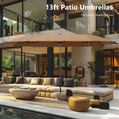 Parasol de terrasse double face extra large de 4 m (13 pi) avec manivelle, MAISON ARTS