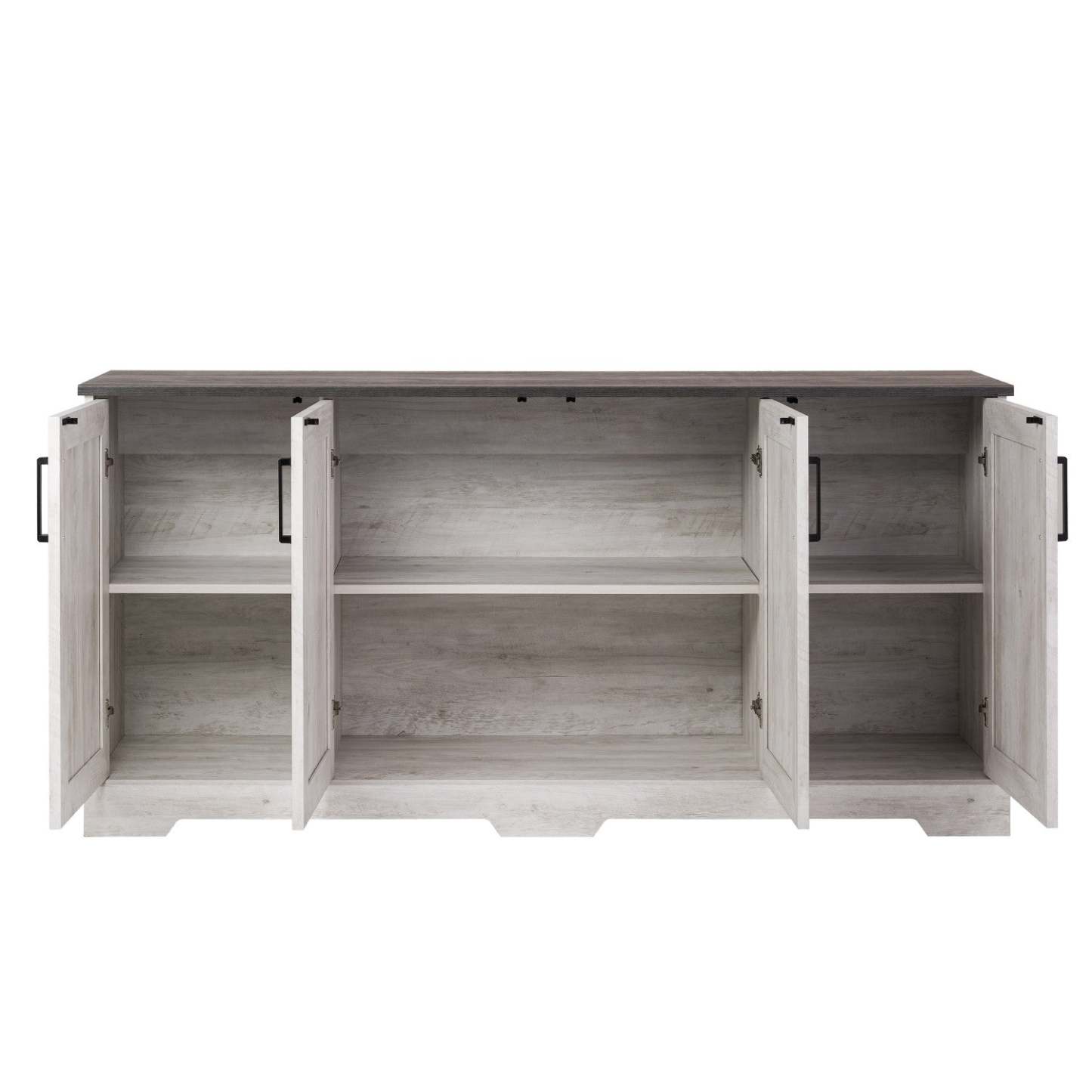 Prepac Rustic Ridge 4-Door Console Buffet - Washed White|Console Rustic Ridge de Prepac à 4 portes - blanc délavé