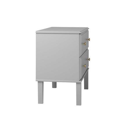 Prepac Lux 2-Drawer Nightstand - Grey|Table de nuit Lux de Prepac à 2 tiroirs - grise