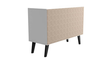 Manhattan Comfort Mid-Century Modern Amsterdam 3-Shelf Accent Cabinet - Blanc|Armoire décorative Amsterdam de Manhattan Comfort de style moderne du milieu du 20e siècle avec 3 tablettes - blanche