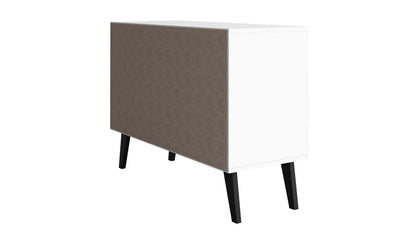 Manhattan Comfort Mid-Century Modern Amsterdam 3-Shelf Accent Cabinet - Blanc|Armoire décorative Amsterdam de Manhattan Comfort de style moderne du milieu du 20e siècle avec 3 tablettes - blanche
