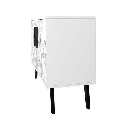 Manhattan Comfort Mid-Century Modern Amsterdam 3-Shelf Accent Cabinet - White Marble|Armoire décorative Amsterdam de Manhattan Comfort de style moderne du milieu du 20e siècle avec 3 tablettes - marbre blanc